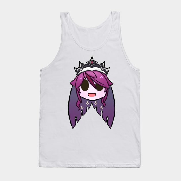 Genshin Impact Rosaria chibi head Tank Top by Oricca